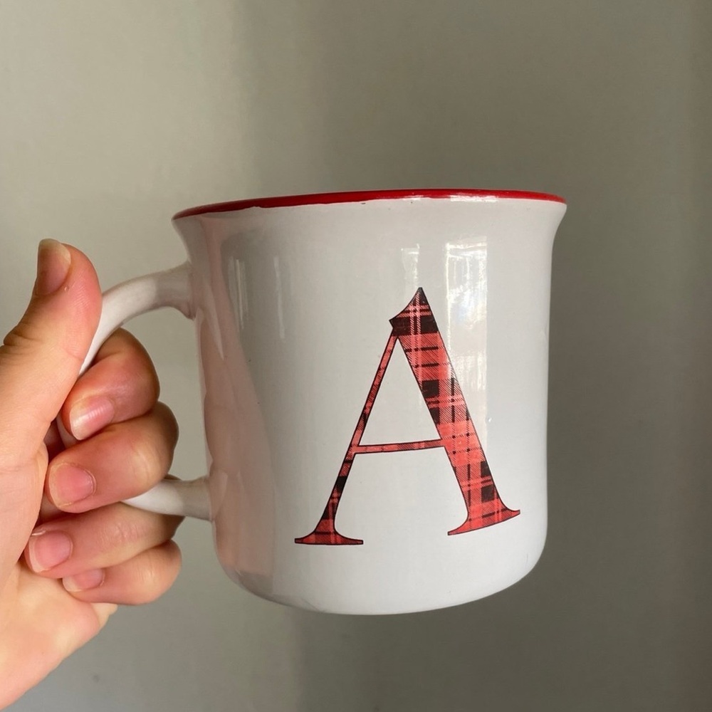 Plaid Initial 'A' Coffee Mug